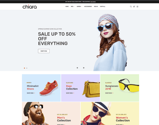 Screenshot of the Chiara Fashion BigCommerce Theme.