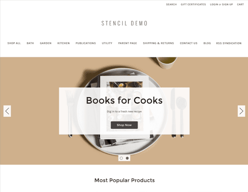 A Screenshot of A Page Showcasing the Stencil Theme for BigCommerce.