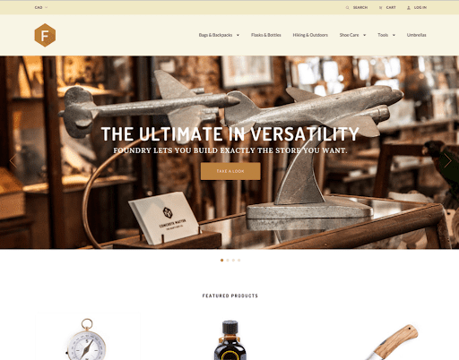 Screenshot of the Foundry Warm BigCommerce Theme.