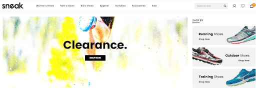 Screenshot of the Sneak BigCommerce Theme.
