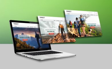 A Laptop Screen Displaying A Travel Website With Two Additional Floating Webpage Displays in the Foreground, Showing the Use of Carousel On A Site&rsquo;s Homepage.