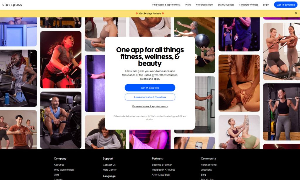 ClassPass website interface