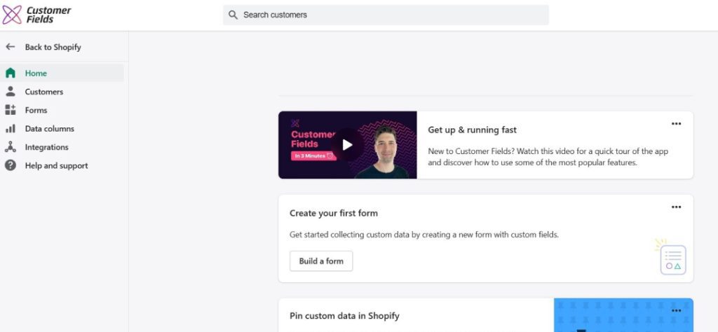 Helium customer field Homepage interface