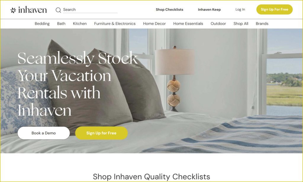 Inhaven&lsquo;s homepage interface