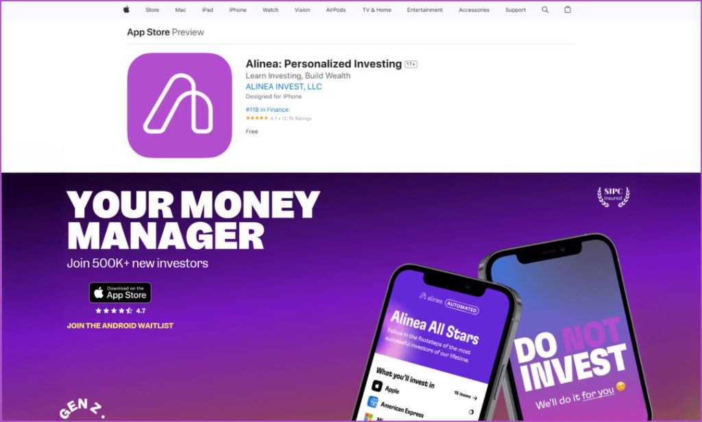 Alinea Invest On the Apple App Store | TikTok Marketing Tips from Alinea Invest Founders