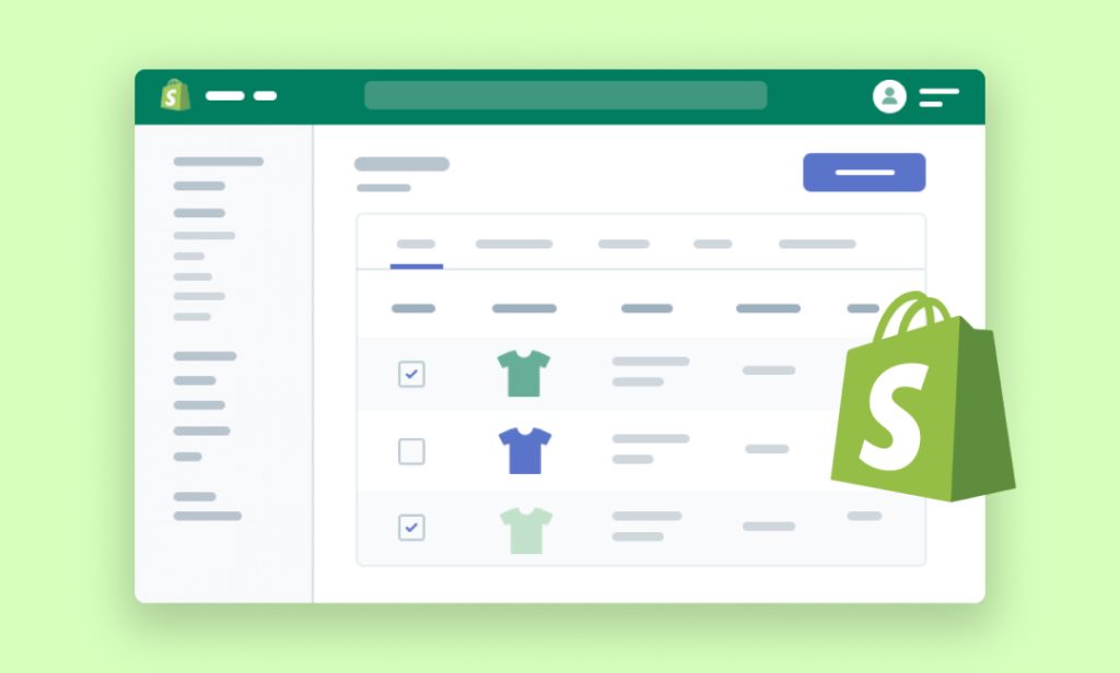 A view of Shopify's user interface showcasing e-commerce tools.