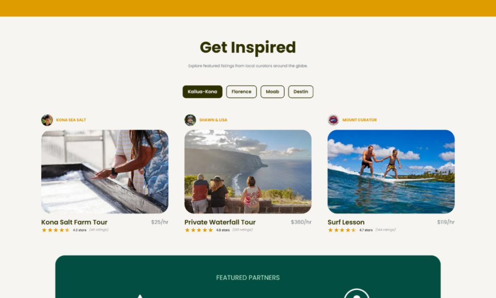 The Mount app interface showcasing hidden travel gems