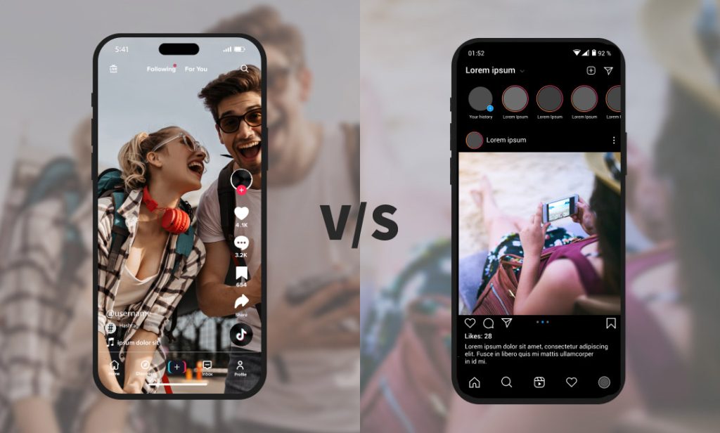 A visual comparison of organic growth on TikTok vs. Instagram for startups