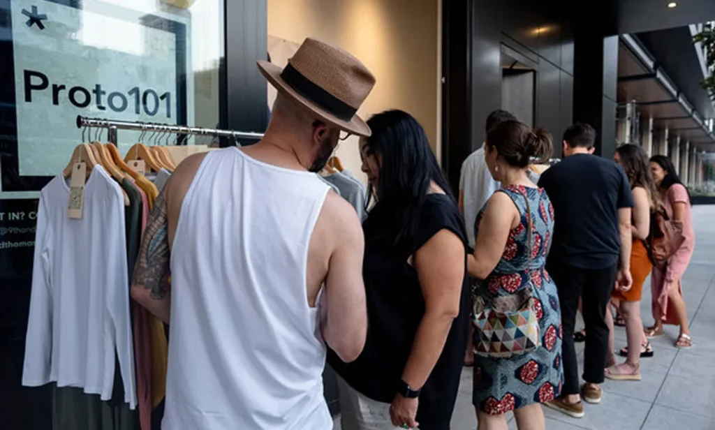 In-person customer engagement at a Proto101 pop-up event.