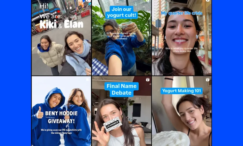 Screenshot of Sourmilk's Instagram page with yogurt content.