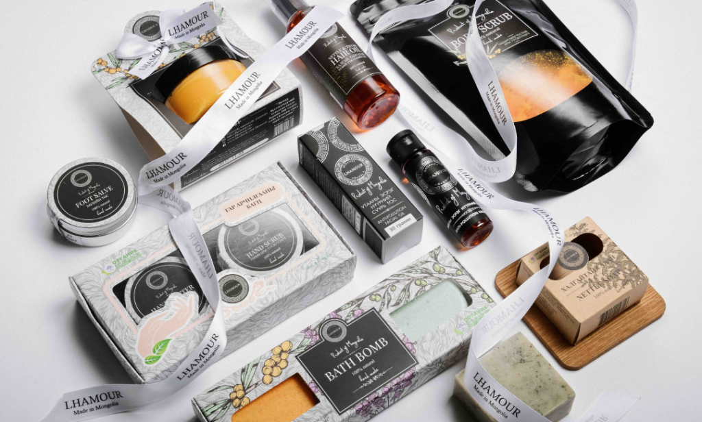 Lhamour organic skincare products made in Mongolia with natural ingredients.
